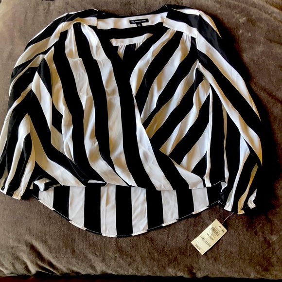 INC V-neck, striped blouse - Picture 1 of 4